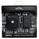 Набор ZIPPO Джек Дэниэлс | Jack Daniels®: зажигалка с черным матовым покрытием | Black Matte и кожаный чехол в подарочной коробке для нанесения логотипа