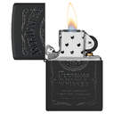 Набор ZIPPO Джек Дэниэлс | Jack Daniels®: зажигалка с черным матовым покрытием | Black Matte и кожаный чехол в подарочной коробке для нанесения логотипа