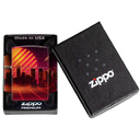 Зажигалка ZIPPO Кибергород с матовым покрытием на 540 | Cyber City 540 Matte, латунь/сталь, оранжевая 38x13x57 мм для нанесения логотипа