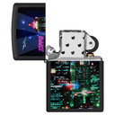 Зажигалка ZIPPO Кибергород с черным матовым покрытием | Cyber City Black Matte, латунь/сталь, черная 38x13x57 мм для нанесения логотипа