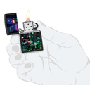 Зажигалка ZIPPO Кибергород с черным матовым покрытием | Cyber City Black Matte, латунь/сталь, черная 38x13x57 мм для нанесения логотипа