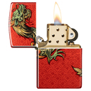 Зажигалка ZIPPO Дракон с покрытием Искусственно состаренная латунь на 540 | Dragon Design 540 Tumbled Brass, латунь/сталь, разноцветная, 38x13x57 мм для нанесения логотипа