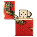 Зажигалка ZIPPO Дракон с покрытием Искусственно состаренная латунь на 540 | Dragon Design 540 Tumbled Brass, латунь/сталь, разноцветная, 38x13x57 мм для нанесения логотипа
