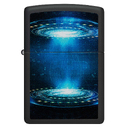 Зажигалка ZIPPO Пламя из НЛО с покрытием черный свет | UFO Flame Black Light, латунь/сталь, черная, матовая, 38x13x57 мм для нанесения логотипа