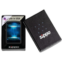 Зажигалка ZIPPO Пламя из НЛО с покрытием черный свет | UFO Flame Black Light, латунь/сталь, черная, матовая, 38x13x57 мм для нанесения логотипа