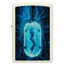 Зажигалка ZIPPO Капсула с покрытием, светящимся в темноте зеленым | Woman in Tube Glow In The Dark Green, латунь/сталь, белая, 38x13x57 мм для нанесения логотипа