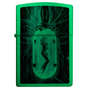 Зажигалка ZIPPO Капсула с покрытием, светящимся в темноте зеленым | Woman in Tube Glow In The Dark Green, латунь/сталь, белая, 38x13x57 мм для нанесения логотипа