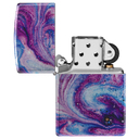 Зажигалка ZIPPO Вселенная с покрытием Искусственно состаренный хром на 540 | Universe Astro 540 Tumbled Chrome, латунь/сталь, сиреневая, 38x13x57 мм для нанесения логотипа