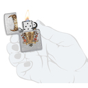 Зажигалка ZIPPO Рик Ритвельд с покрытием поцарапанный хром | Rick Rietveld Street Chrome, латунь/сталь, серебристая, 38x13x57 мм для нанесения логотипа