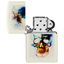 Зажигалка ZIPPO Череп с покрытием, светящимся в темноте зеленым | Skull Design Glow In The Dark Green, латунь/сталь, белая, 38x13x57 мм для нанесения логотипа