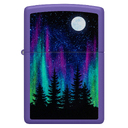 Зажигалка ZIPPO Ночь в лесу с фиолетовым матовым покрытием | Night In The Forest Purple Matte, латунь/сталь, фиолетовая, 38x13x57 мм для нанесения логотипа