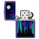 Зажигалка ZIPPO Ночь в лесу с фиолетовым матовым покрытием | Night In The Forest Purple Matte, латунь/сталь, фиолетовая, 38x13x57 мм для нанесения логотипа