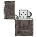 Зажигалка ZIPPO Armor® Пламя с покрытием черный лед | Armor® Flame Pattern Black Ice®, латунь/сталь, чёрная, 29x10x60 мм для нанесения логотипа