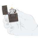 Зажигалка ZIPPO Armor® Пламя с покрытием черный лед | Armor® Flame Pattern Black Ice®, латунь/сталь, чёрная, 29x10x60 мм для нанесения логотипа