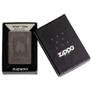 Зажигалка ZIPPO Armor® Пламя с покрытием черный лед | Armor® Flame Pattern Black Ice®, латунь/сталь, чёрная, 29x10x60 мм для нанесения логотипа