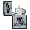 Зажигалка ZIPPO Ретроавтомобиль с черным матовым покрытием | Car Design Black Matte, латунь/сталь, черная, 38x13x57 мм для нанесения логотипа