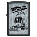 Зажигалка ZIPPO Ретроавтомобиль с черным матовым покрытием | Car Design Black Matte, латунь/сталь, черная, 38x13x57 мм для нанесения логотипа
