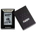 Зажигалка ZIPPO Ретроавтомобиль с черным матовым покрытием | Car Design Black Matte, латунь/сталь, черная, 38x13x57 мм для нанесения логотипа