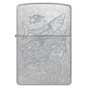 Зажигалка ZIPPO Гай Харви с покрытием поцарапанный хром | Guy Harvey Street Chrome, латунь/сталь, серебристая, 38x13x57 мм для нанесения логотипа
