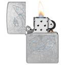 Зажигалка ZIPPO Гай Харви с покрытием поцарапанный хром | Guy Harvey Street Chrome, латунь/сталь, серебристая, 38x13x57 мм для нанесения логотипа