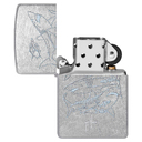 Зажигалка ZIPPO Гай Харви с покрытием поцарапанный хром | Guy Harvey Street Chrome, латунь/сталь, серебристая, 38x13x57 мм для нанесения логотипа