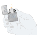 Зажигалка ZIPPO Гай Харви с покрытием поцарапанный хром | Guy Harvey Street Chrome, латунь/сталь, серебристая, 38x13x57 мм для нанесения логотипа