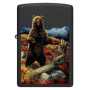 Зажигалка ZIPPO Линда Пикен «Медведь» с черным матовым покрытием | Linda Picken Black Matte, латунь/сталь, черная, 38x13x57 мм для нанесения логотипа
