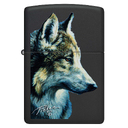 Зажигалка ZIPPO Линда Пикен «Волк» с черным матовым покрытием | Linda Picken Black Matte, латунь/сталь, черная, 38x13x57 мм для нанесения логотипа