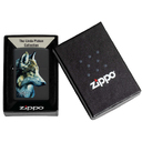 Зажигалка ZIPPO Линда Пикен «Волк» с черным матовым покрытием | Linda Picken Black Matte, латунь/сталь, черная, 38x13x57 мм для нанесения логотипа