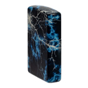 Зажигалка ZIPPO Молнии с покрытием, светящимся в темноте зеленым | Lightning Glow In The Dark Green, латунь/сталь, черная, 38x13x57 мм для нанесения логотипа