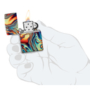 Зажигалка ZIPPO Цветные вихри с покрытием, светящимся в темноте зеленым | Colorful Swirl Glow In The Dark Green,латунь/сталь,разноцветная,38x13x57 мм для нанесения логотипа