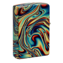 Зажигалка ZIPPO Цветные вихри с покрытием, светящимся в темноте зеленым | Colorful Swirl Glow In The Dark Green,латунь/сталь,разноцветная,38x13x57 мм для нанесения логотипа