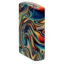 Зажигалка ZIPPO Цветные вихри с покрытием, светящимся в темноте зеленым | Colorful Swirl Glow In The Dark Green,латунь/сталь,разноцветная,38x13x57 мм для нанесения логотипа