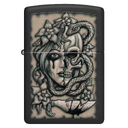 Зажигалка ZIPPO Окровавленное тату с черным матовым покрытием | Gory Tattoo Black Matte, латунь/сталь, черная, матовая, 38x13x57 мм для нанесения логотипа