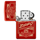 Зажигалка ZIPPO «Работает!» с металлизированным красным покрытием | It Works Design Metallic Red, латунь/сталь, красная, 38x13x57 мм для нанесения логотипа