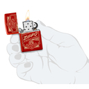 Зажигалка ZIPPO «Работает!» с металлизированным красным покрытием | It Works Design Metallic Red, латунь/сталь, красная, 38x13x57 мм для нанесения логотипа