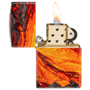 Зажигалка ZIPPO Поток лавы с покрытием Искусственно состаренная латунь на 540 | Lava Flow 540 Tumbled Brass, латунь/сталь, оранжевая, 38x13x57 мм для нанесения логотипа