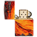 Зажигалка ZIPPO Поток лавы с покрытием Искусственно состаренная латунь на 540 | Lava Flow 540 Tumbled Brass, латунь/сталь, оранжевая, 38x13x57 мм для нанесения логотипа