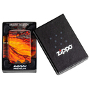 Зажигалка ZIPPO Поток лавы с покрытием Искусственно состаренная латунь на 540 | Lava Flow 540 Tumbled Brass, латунь/сталь, оранжевая, 38x13x57 мм для нанесения логотипа