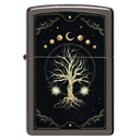 Зажигалка ZIPPO Мистическая природа с покрытием черный лед | Mystic Nature Design Black Ice®, латунь/сталь, черная, 38x13x57 мм для нанесения логотипа