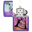 Зажигалка ZIPPO Деревья-черепа с фиолетовым матовым покрытием | Skull Tree Purple Matte, латунь/сталь, черная 38x13x57 мм для нанесения логотипа