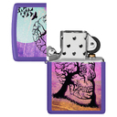 Зажигалка ZIPPO Деревья-черепа с фиолетовым матовым покрытием | Skull Tree Purple Matte, латунь/сталь, черная 38x13x57 мм для нанесения логотипа