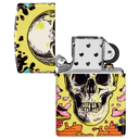 Зажигалка ZIPPO Череп с покрытием, светящимся в темноте зеленым | Skull Design Glow In The Dark Green,латунь/сталь,разноцветная38x13x57 мм для нанесения логотипа