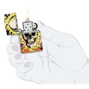 Зажигалка ZIPPO Череп с покрытием, светящимся в темноте зеленым | Skull Design Glow In The Dark Green,латунь/сталь,разноцветная38x13x57 мм для нанесения логотипа