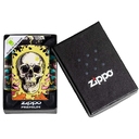 Зажигалка ZIPPO Череп с покрытием, светящимся в темноте зеленым | Skull Design Glow In The Dark Green,латунь/сталь,разноцветная38x13x57 мм для нанесения логотипа