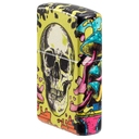 Зажигалка ZIPPO Череп с покрытием, светящимся в темноте зеленым | Skull Design Glow In The Dark Green,латунь/сталь,разноцветная38x13x57 мм для нанесения логотипа