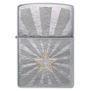 Зажигалка ZIPPO Звезда с покрытием матовый хром | Star Design Brushed Chrome, латунь/сталь, серебристая, 36x13x57 мм для нанесения логотипа