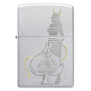 Зажигалка ZIPPO Дьявольский туз пик с покрытием сатинированный хром | Devilish Ace Satin Chrome, латунь/сталь, серебристая, 38x13x57 мм для нанесения логотипа