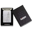 Зажигалка ZIPPO Дьявольский туз пик с покрытием сатинированный хром | Devilish Ace Satin Chrome, латунь/сталь, серебристая, 38x13x57 мм для нанесения логотипа