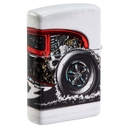 Зажигалка ZIPPO Старинный автомобиль с матовым покрытием на 540 | Hot Rod Design 540 Matte, латунь/сталь, белая, матовая, 38x13x57 мм для нанесения логотипа